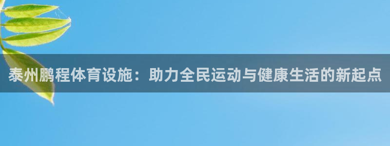 意昂体育4招商电话号码：泰州鹏程体育设施：助力全民运