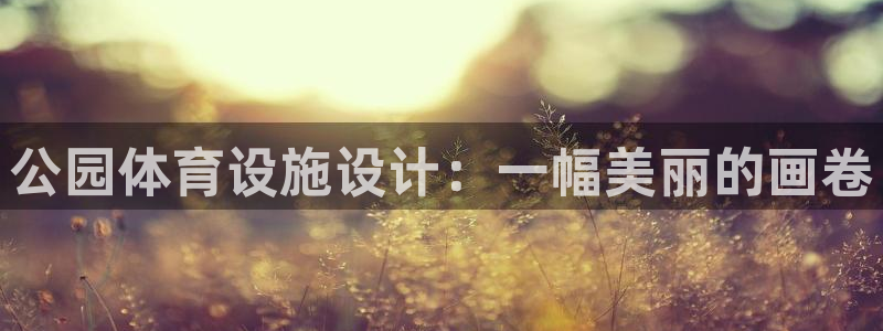 意昂4集团官网首页：公园体育设施设计：一幅美丽的画卷